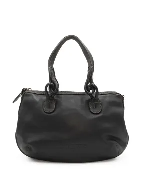 2Way Satchel Leather Black