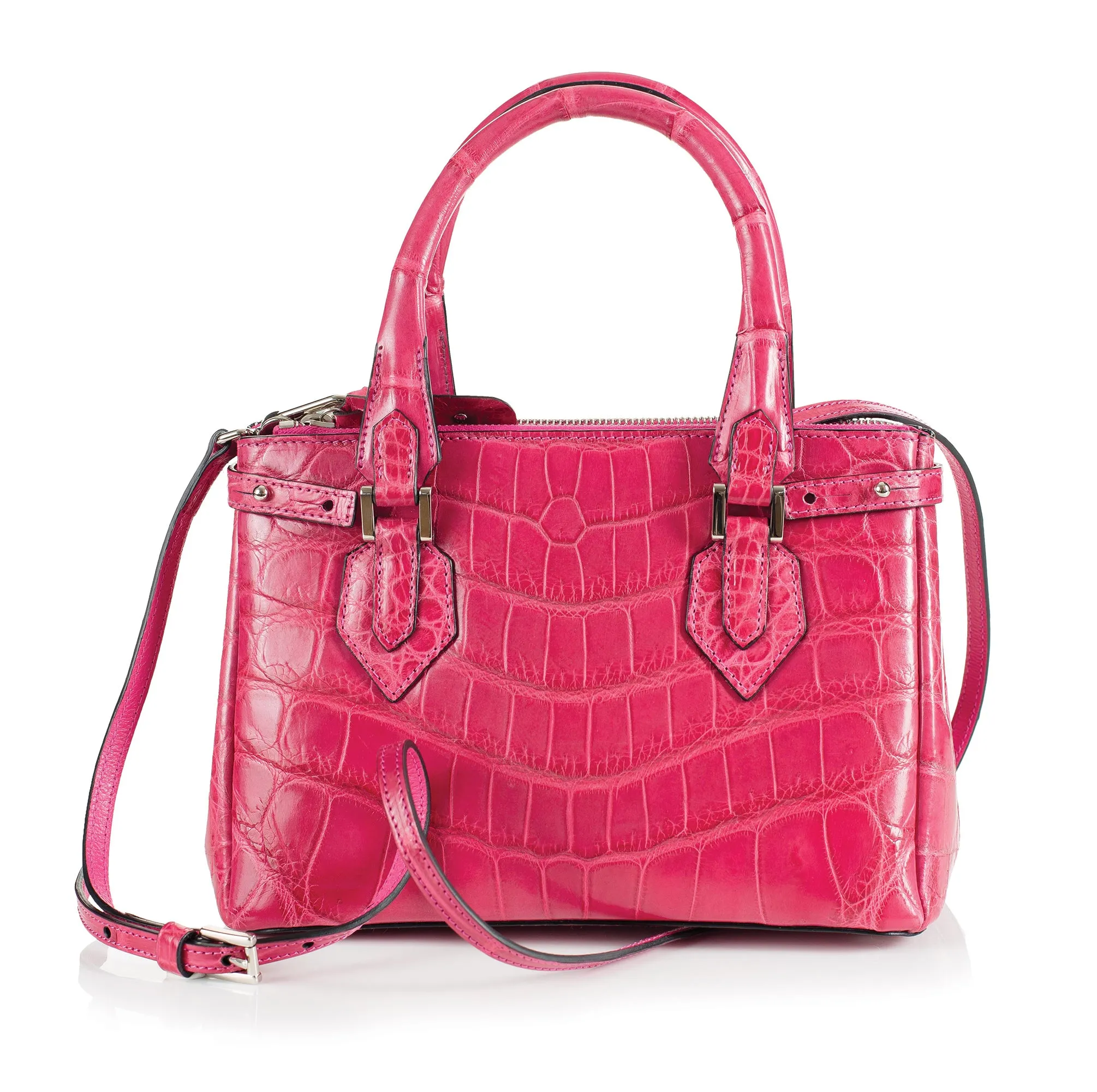 30-657-PNK THE JULIETTE Gracen Nile Crocodile Handbag, Pink