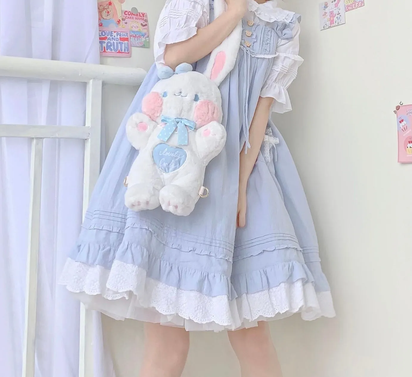 4 ways rabbit plushies bag handbag crossbody bag backpack shoulder bag