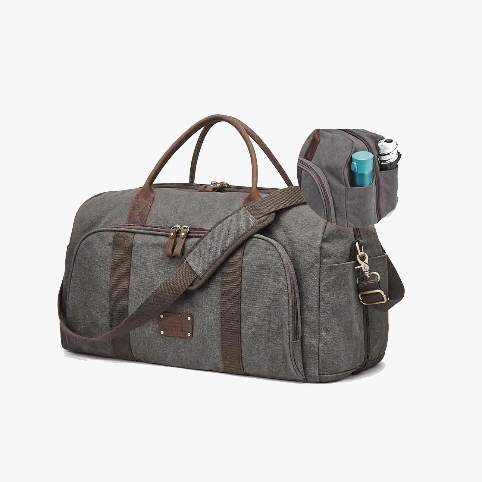 52L Canvas Carry on RFID Blocking Duffle Bag