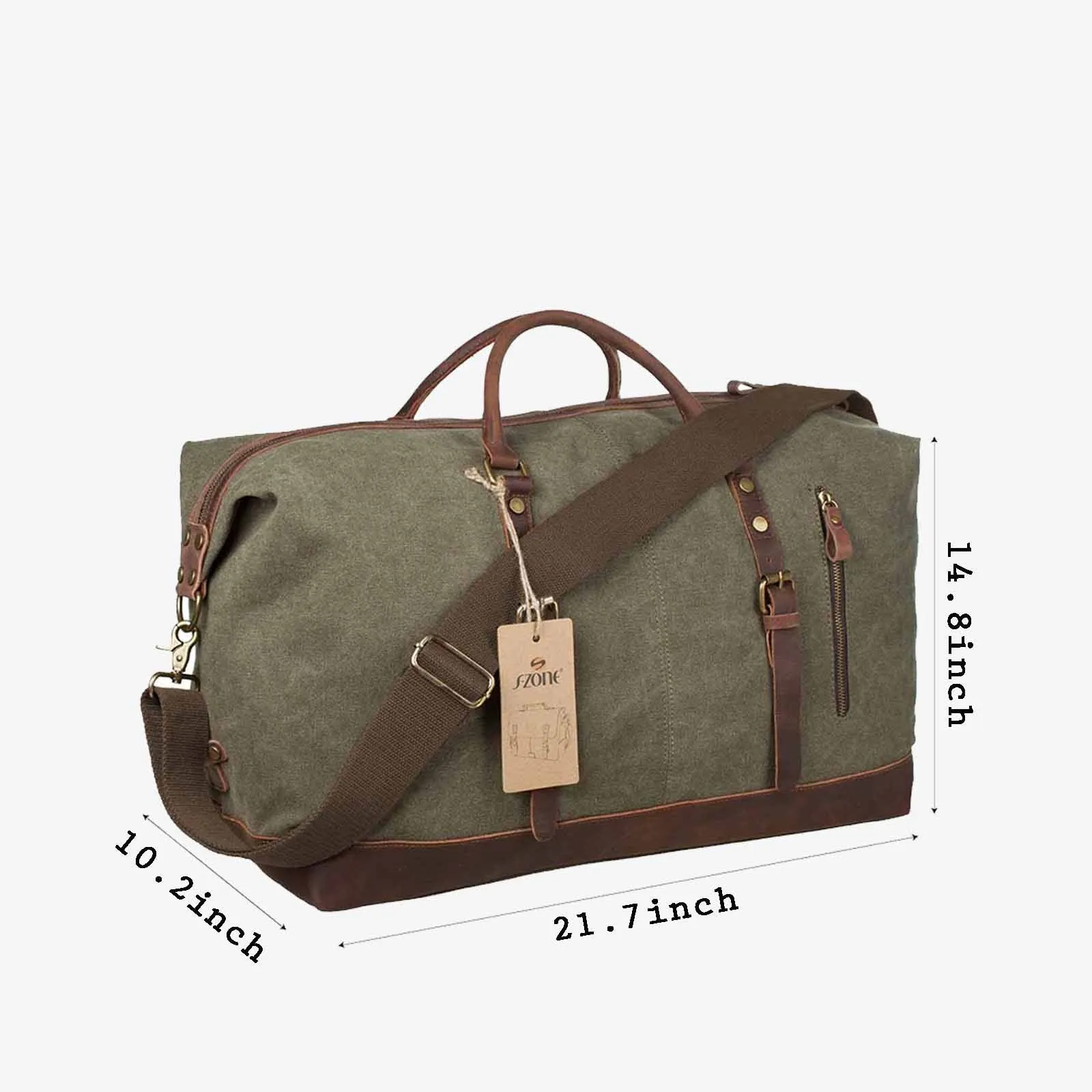 60L Canvas Weekender Duffle Bag