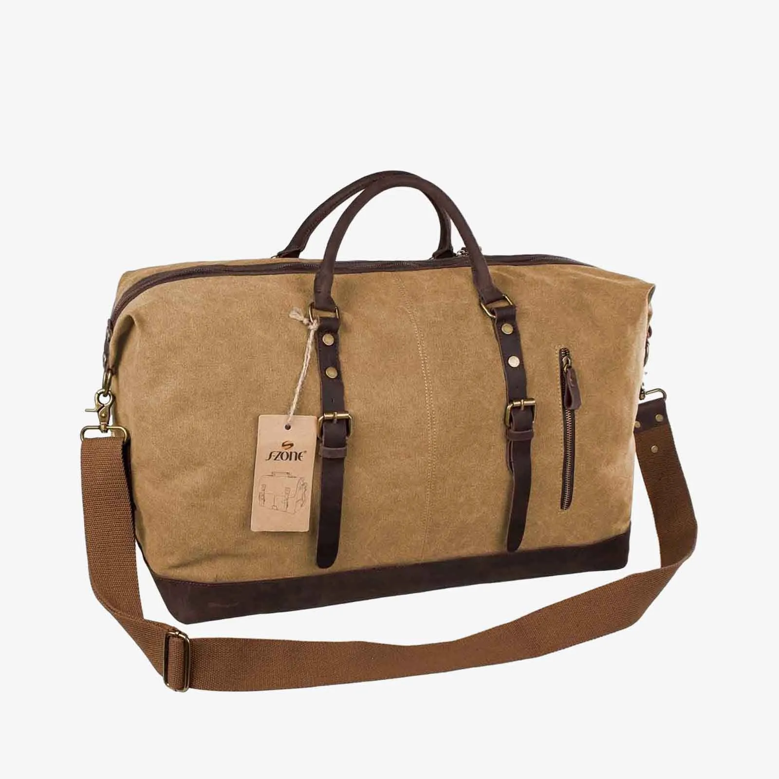 60L Canvas Weekender Duffle Bag