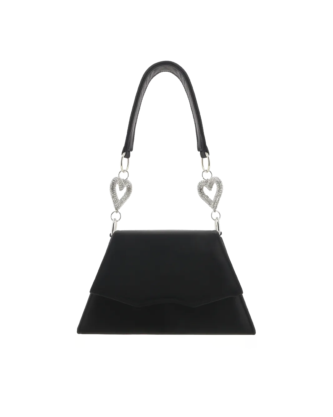 ADDISON HANDLE BAG - BLACK SATIN