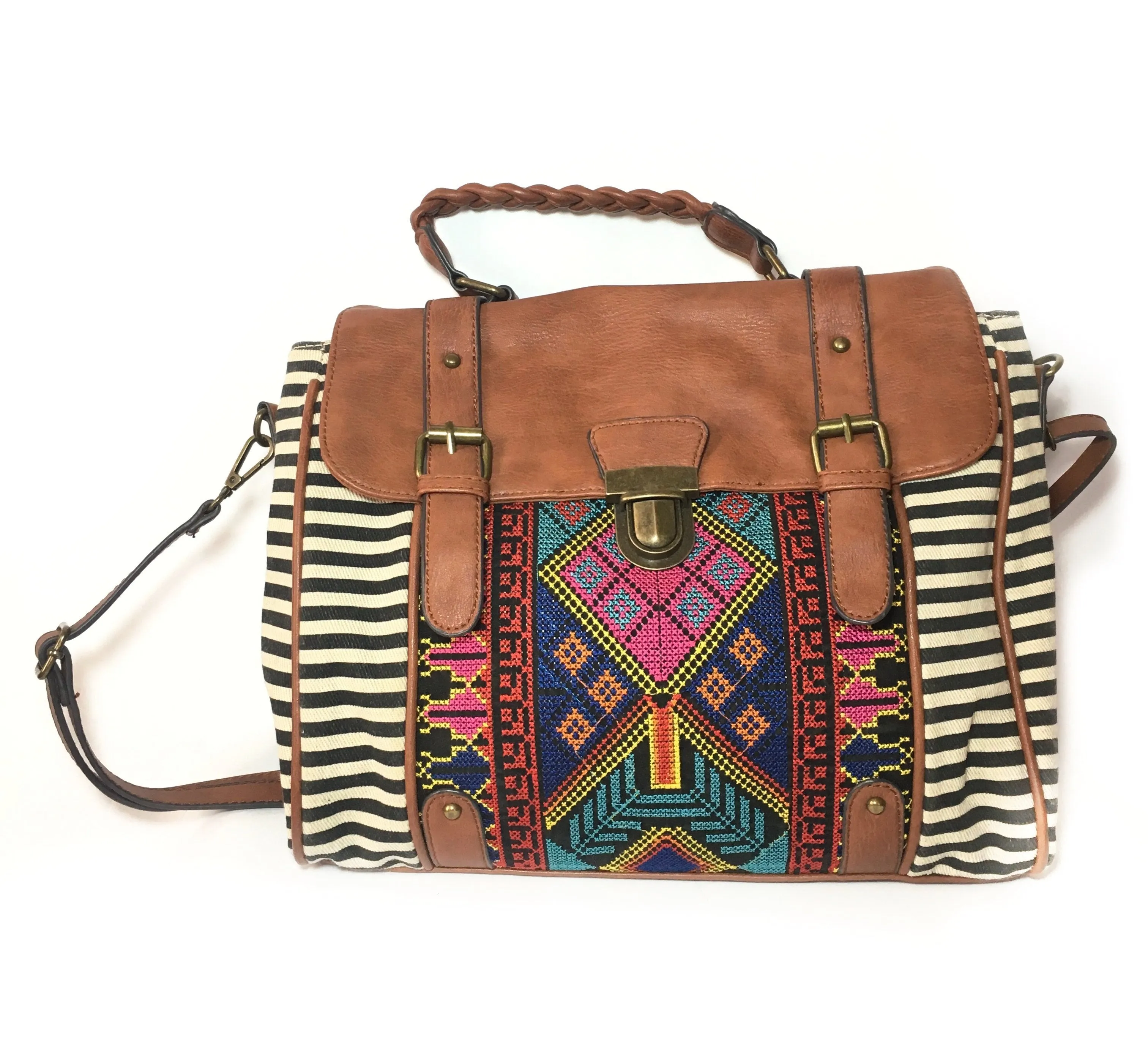 ALDO Aztec Print Canvas Satchel | Gently Used |