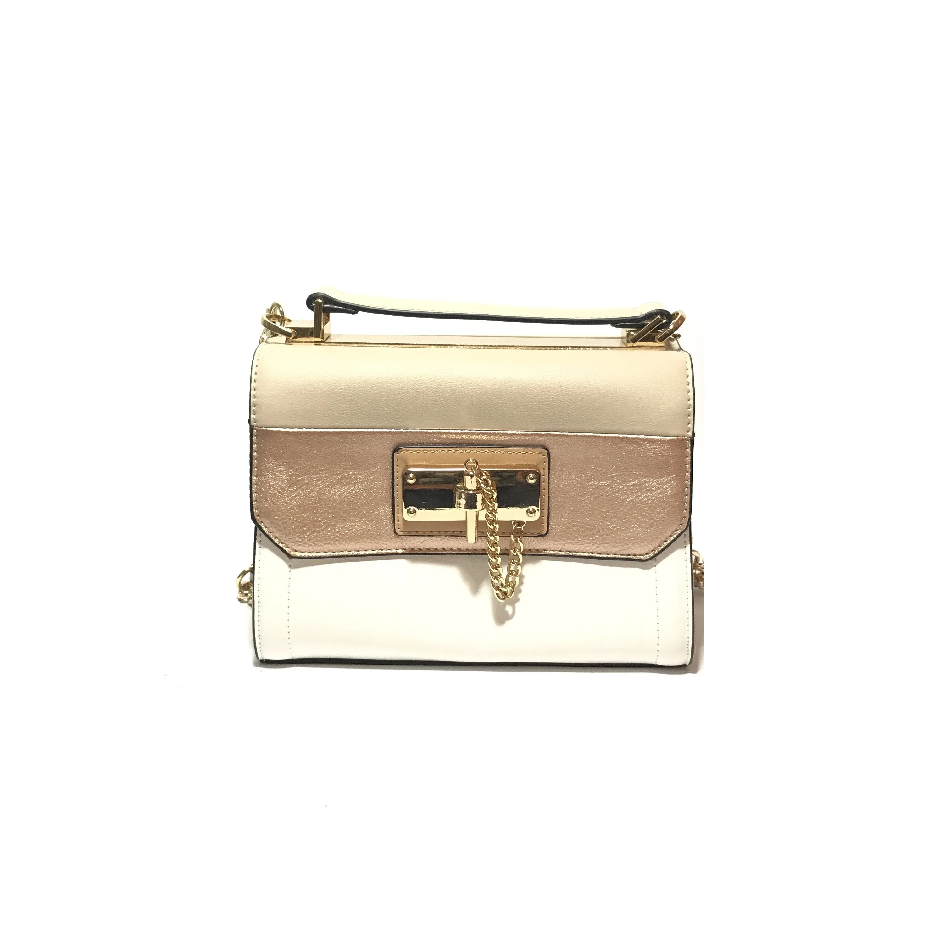 ALDO Beige, Rose Gold & White Satchel | Like New |