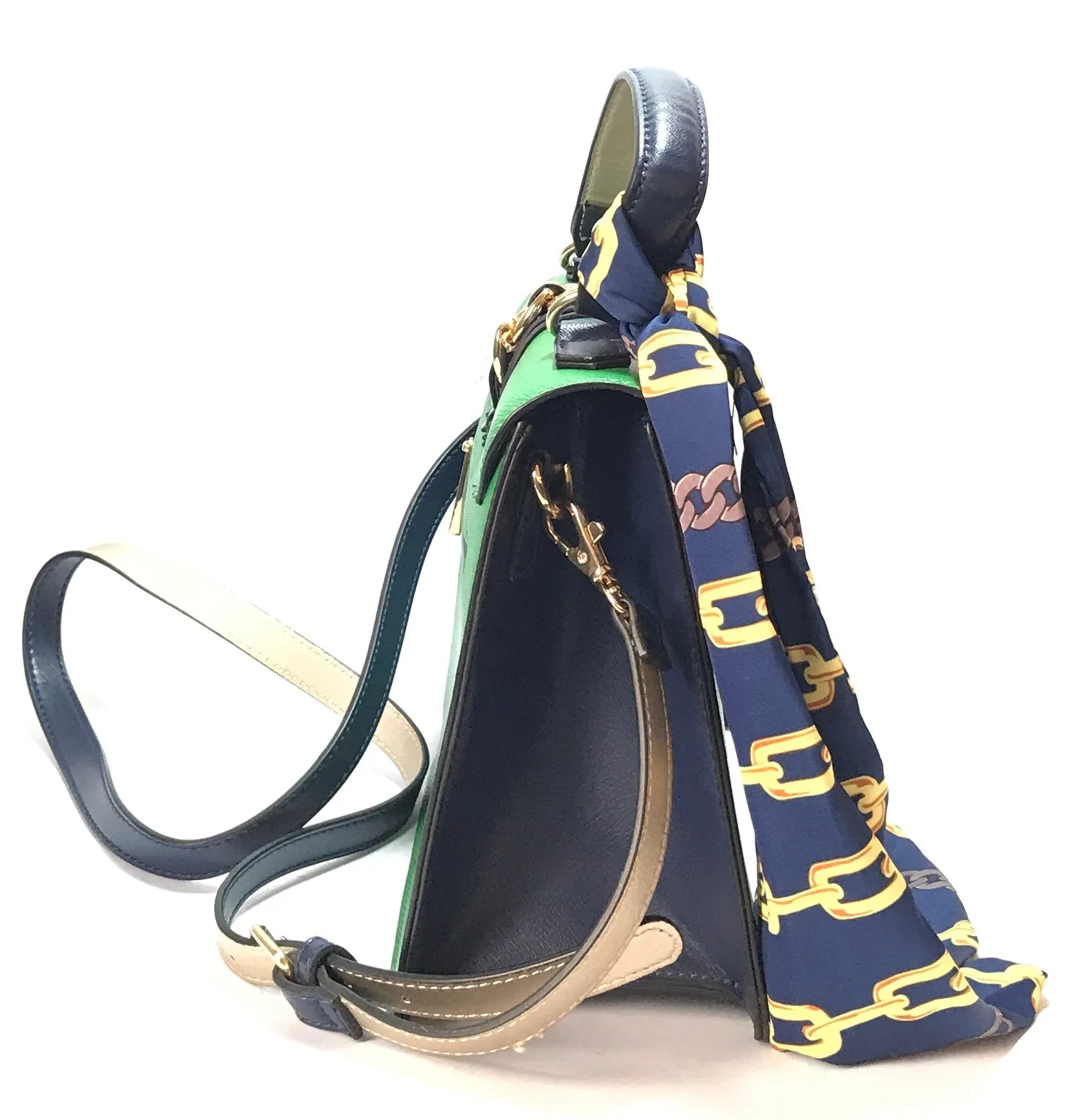 ALDO 'GLENDA' Green & Navy Satchel | Gently Used |