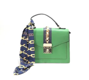 ALDO 'GLENDA' Green & Navy Satchel | Gently Used |