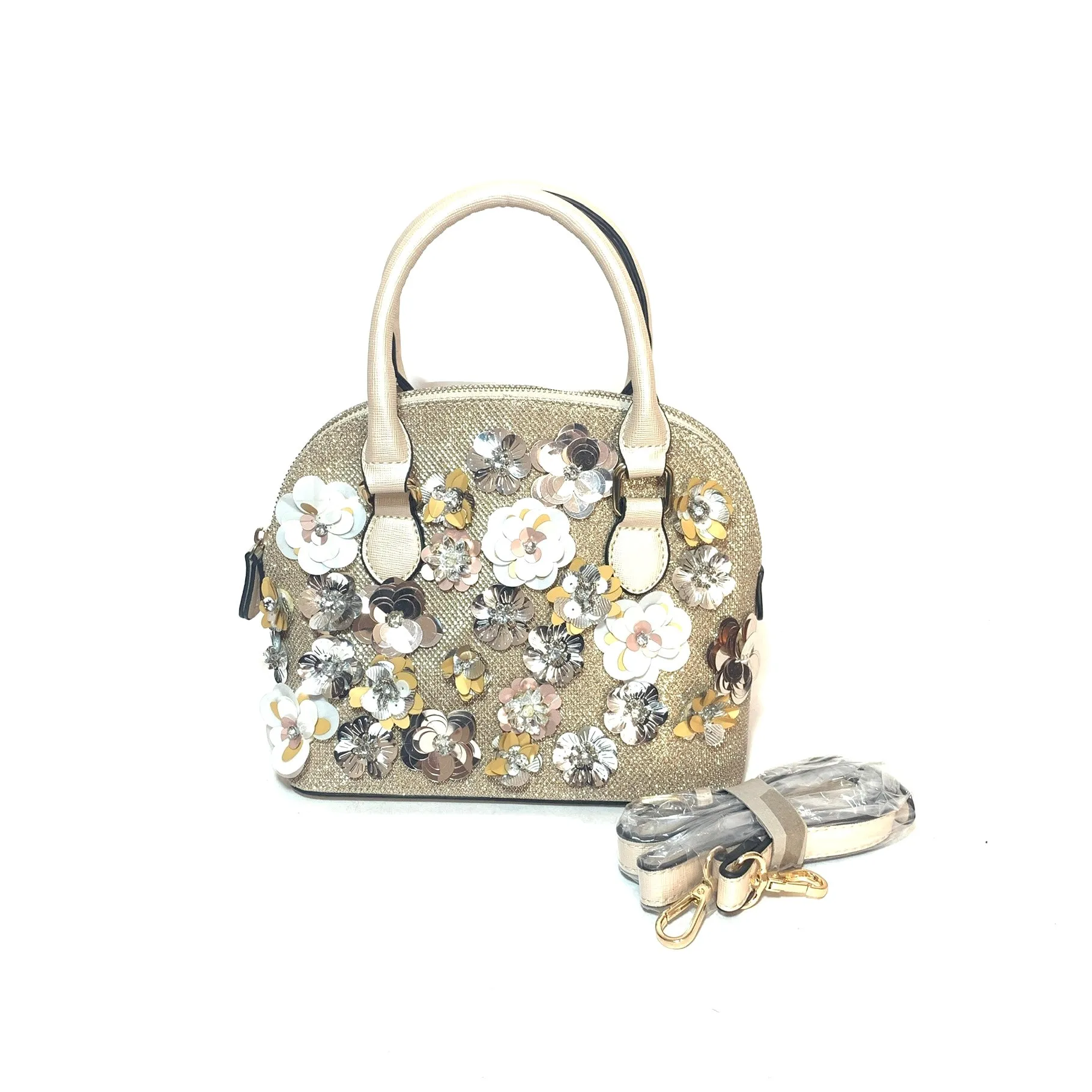 ALDO Gold Floral Dome Satchel | Gently Used |