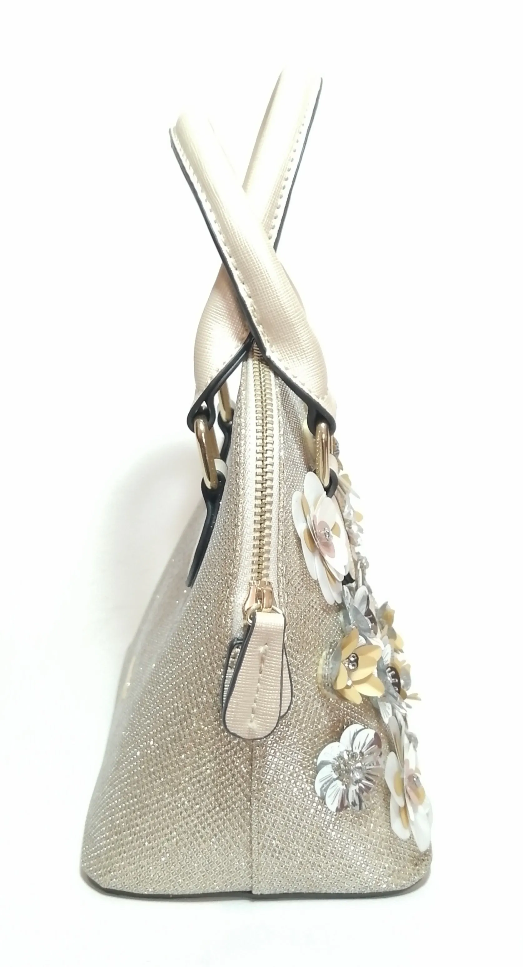 ALDO Gold Glitter Floral Satchel | Like New |