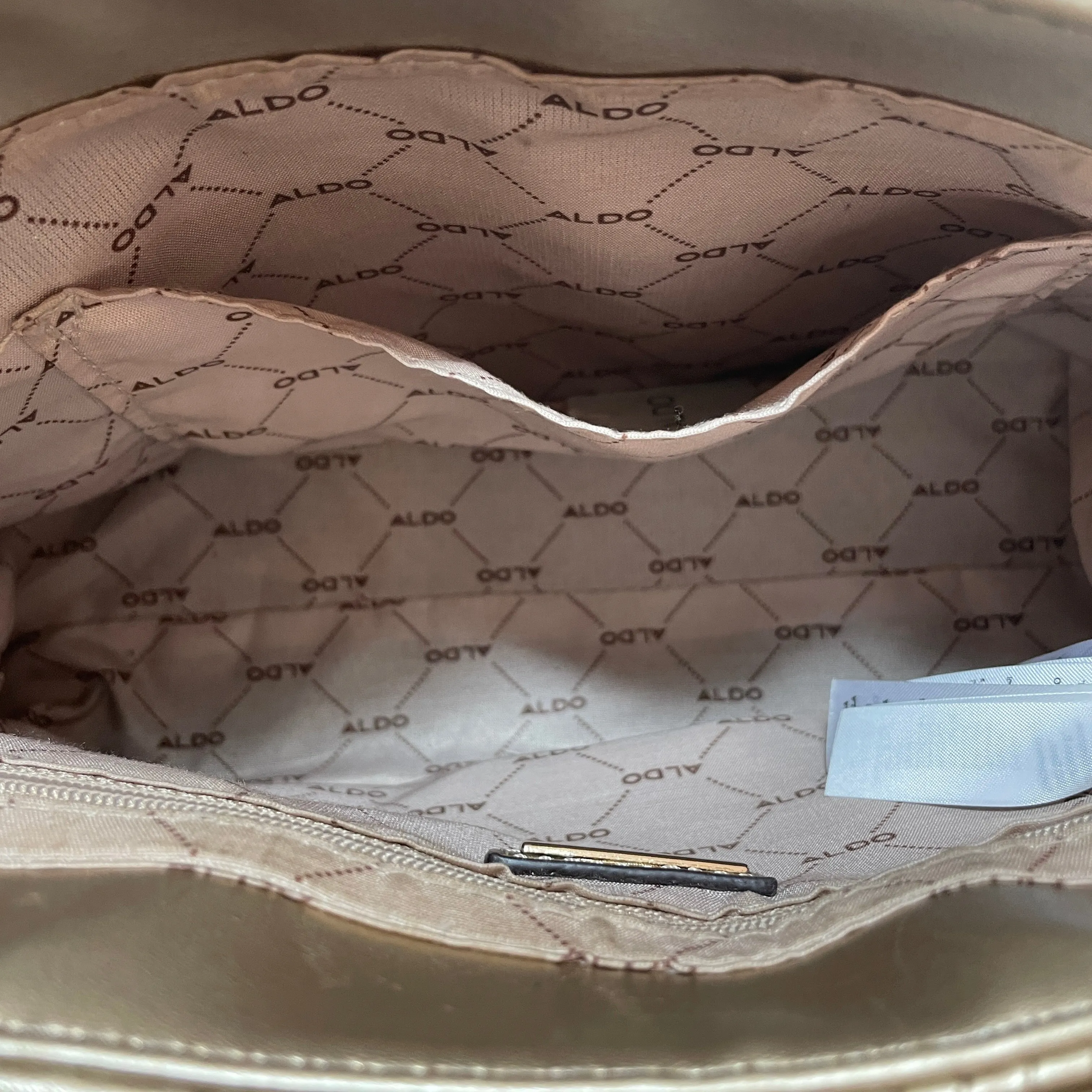 ALDO Gold Textured Shoulder Bag | Gently Used |