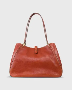 Alissa Satchel Bag in English Tan Leather