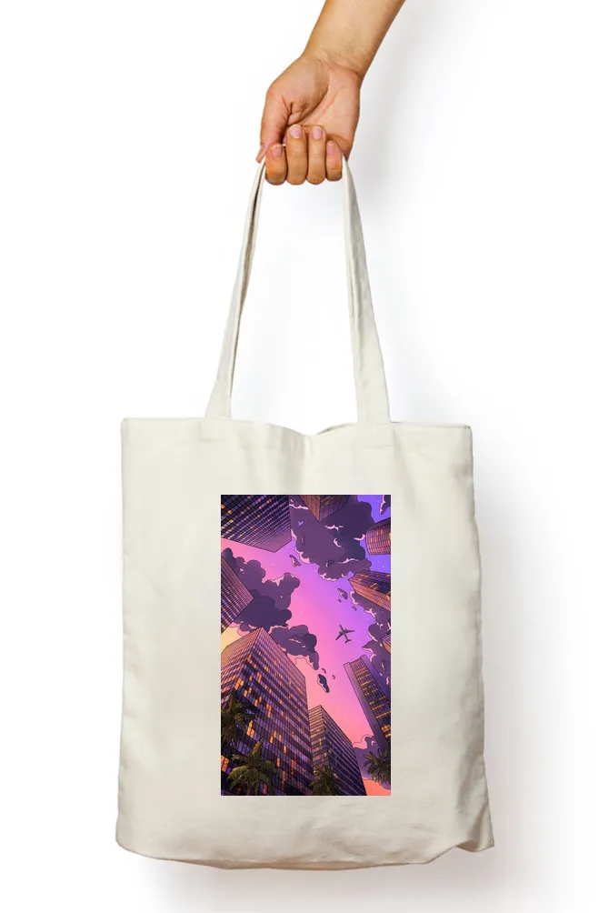 Anime Skyscraper Horizon Tote Bag