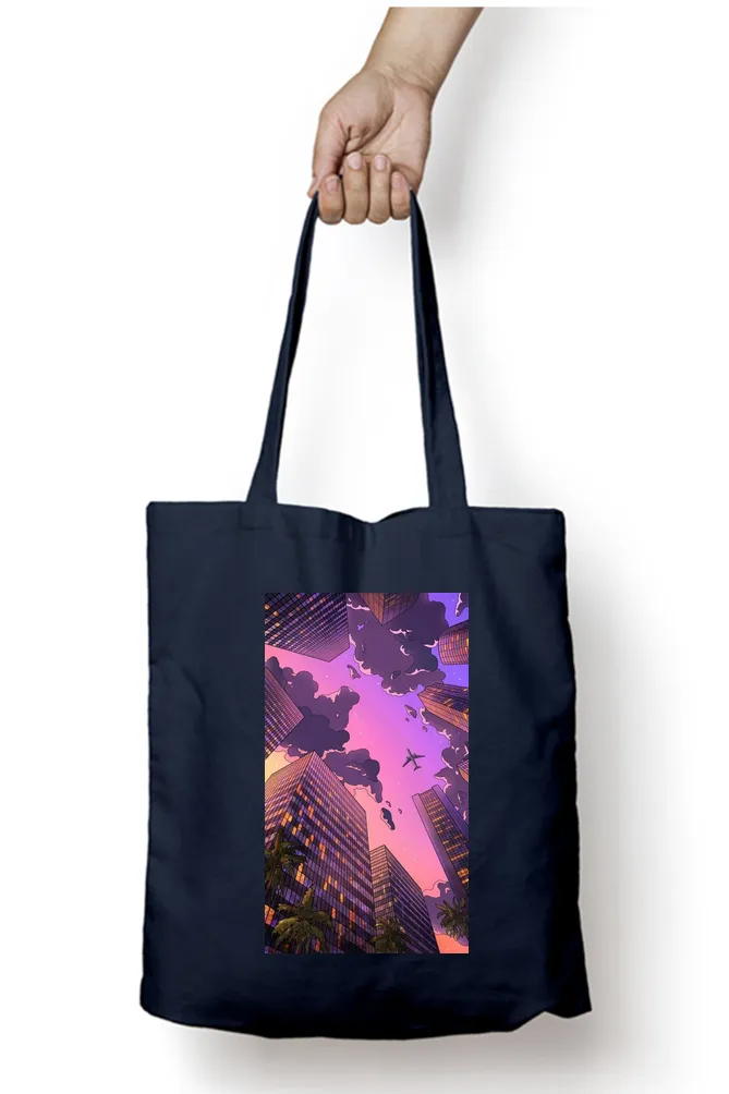 Anime Skyscraper Horizon Tote Bag