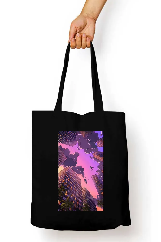 Anime Skyscraper Horizon Tote Bag