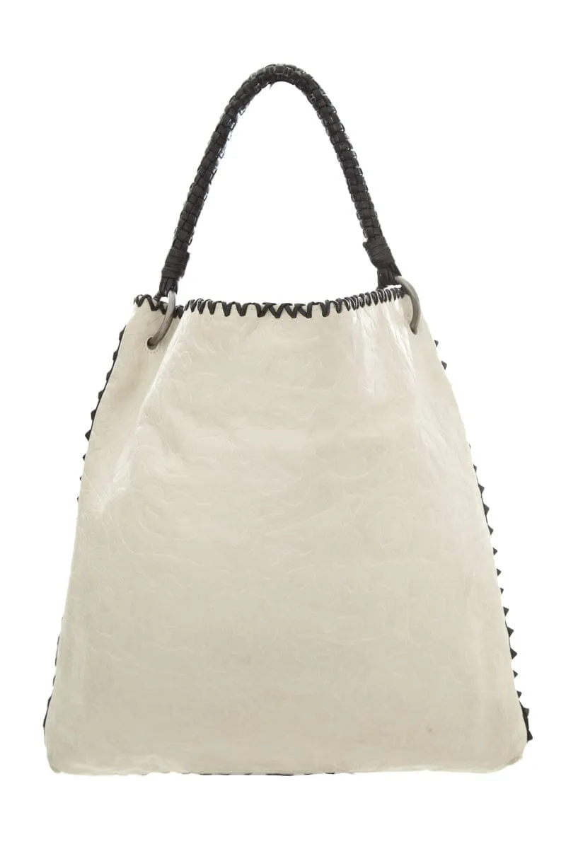 Anthony Luciano Ivory Embossed & Black Hobo