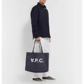 A.P.C. Daniela Logo-Print Denim Tote Bag