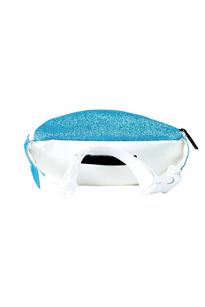 Arctic Blue Youth Rebel Fanny Pack with White Zipper