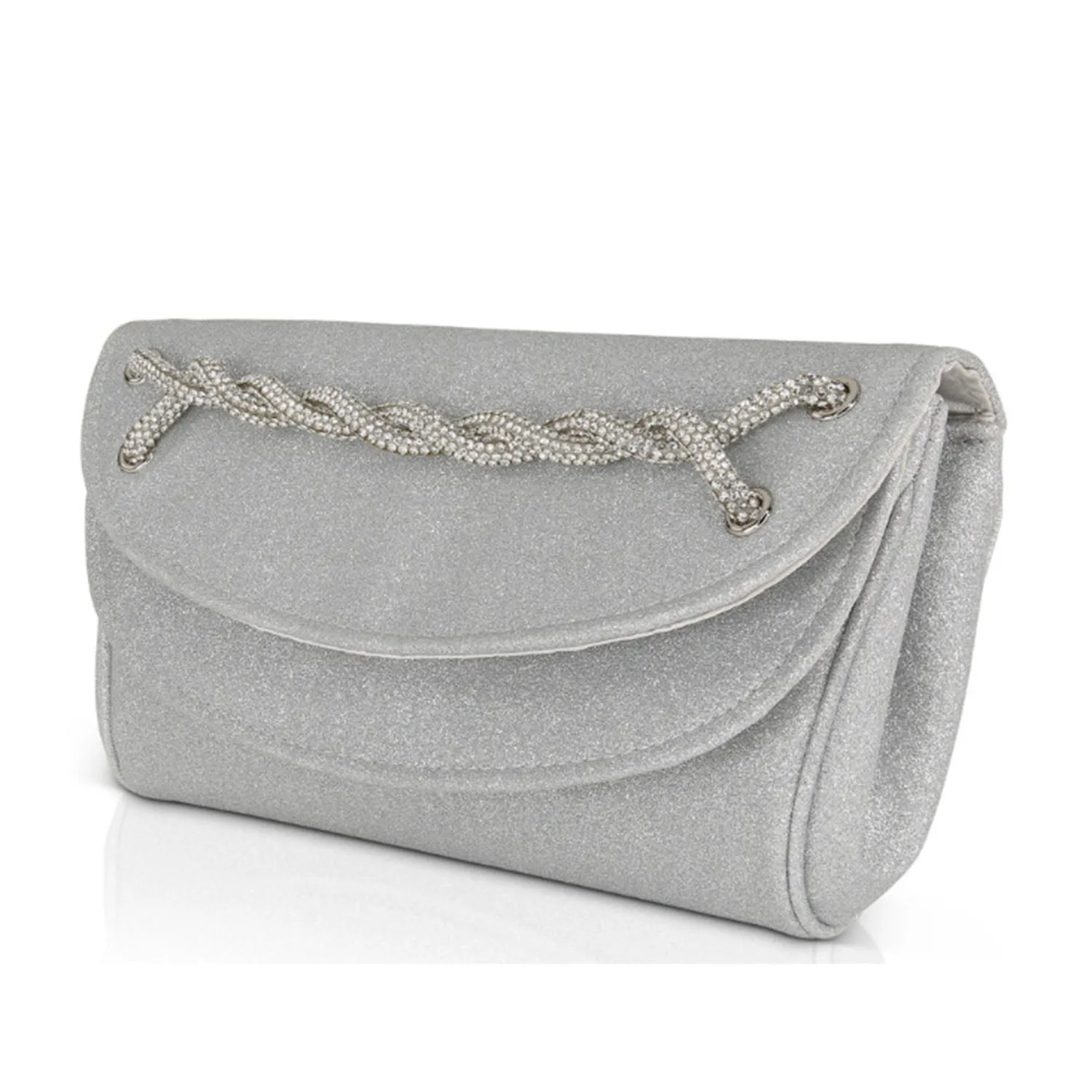 Badgley Mischka Women's Pave Smile Clutch in Silver