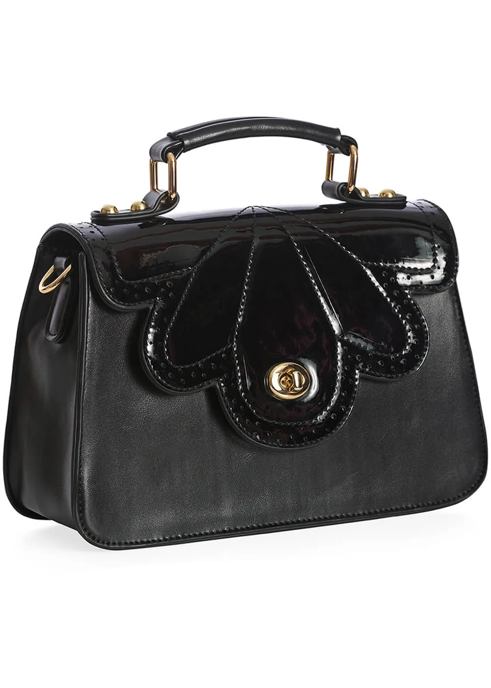 Banned Scalloped Handbag Black