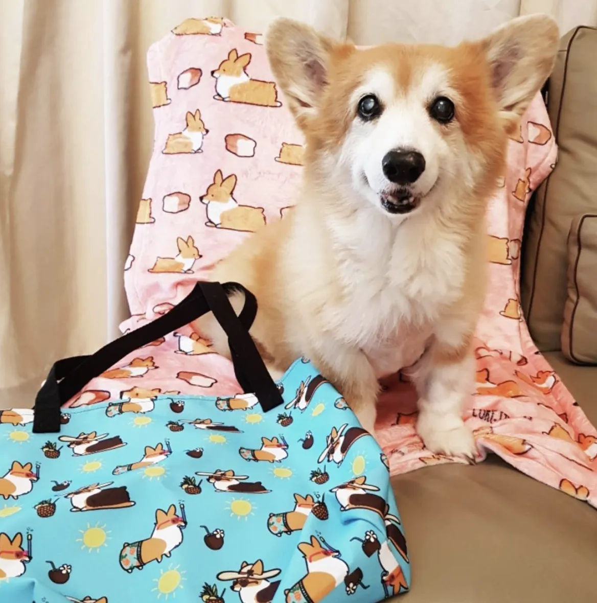 Beach Pawty Corgi Tote Bag