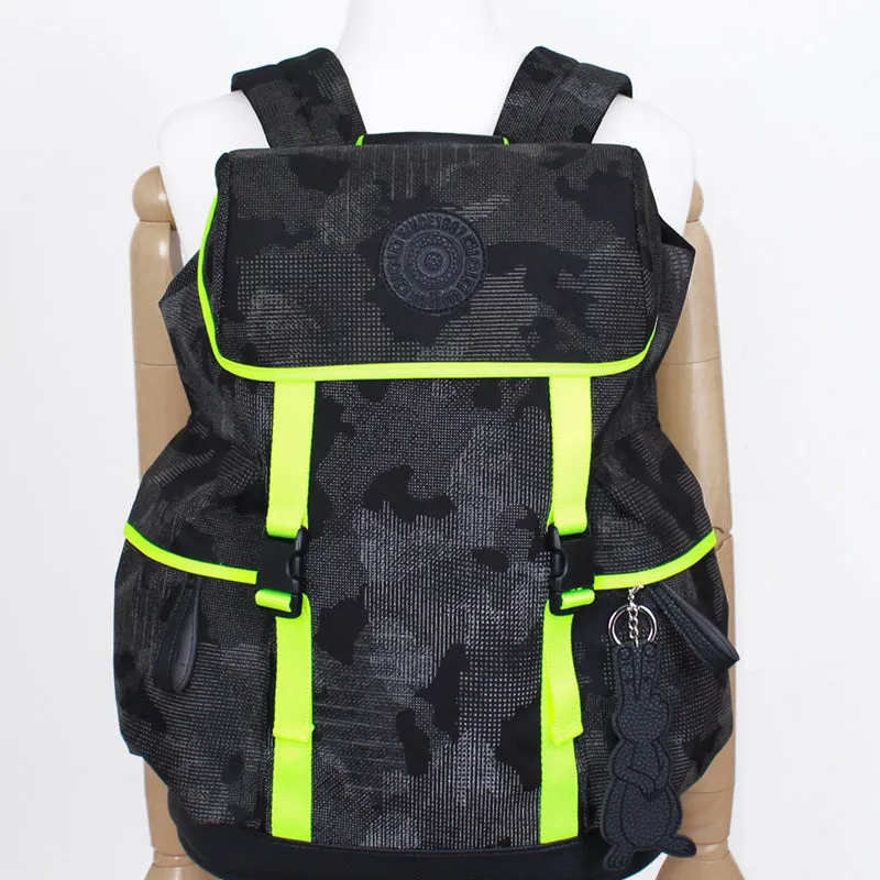 beat neon green camo backpack