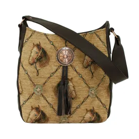 Bits and Bridle Soft Zip-Top Shoulder Hobo