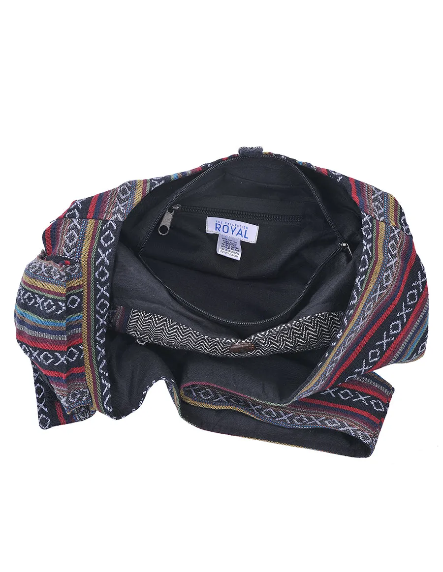 Black Elephant Printed Hobo Bag