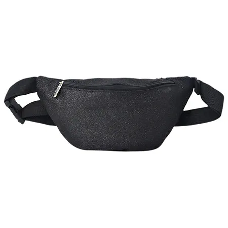 Black Glitter Fanny Pack