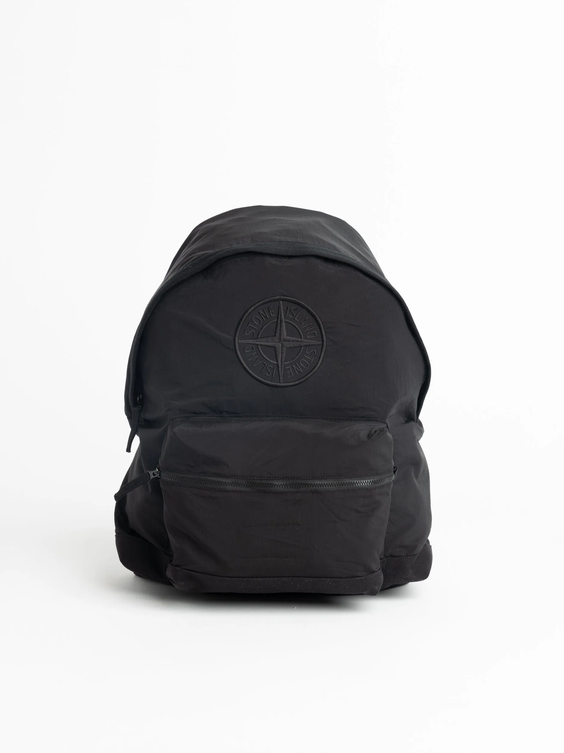 Black Logo Embroidered Backpack