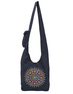 Black Mandala Printed Hobo Bag