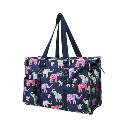 Bohemian Elephant NGIL Zippered Lined Caddy Organizer Tote Bag