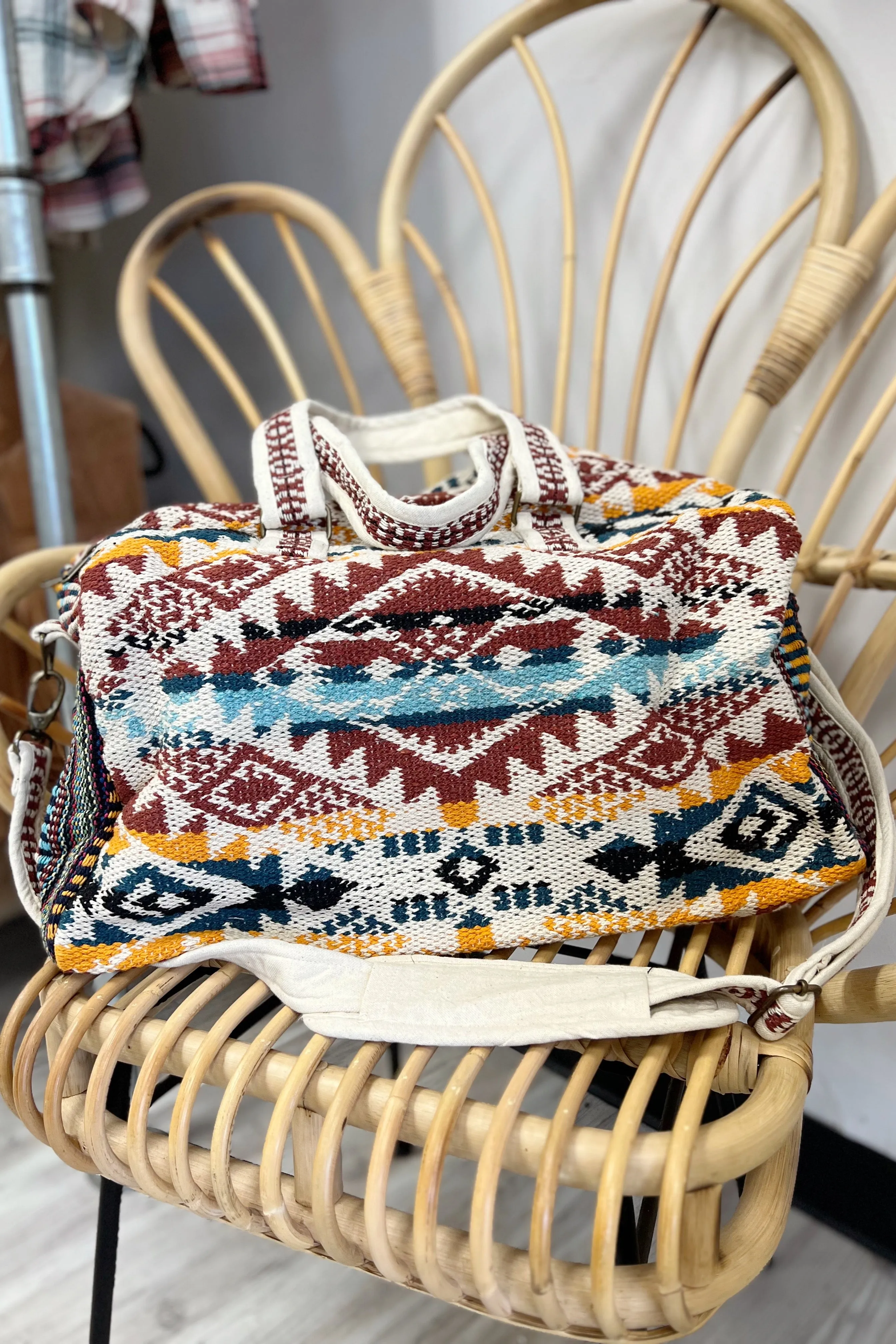 Boho Earth Tone Aztec Duffle