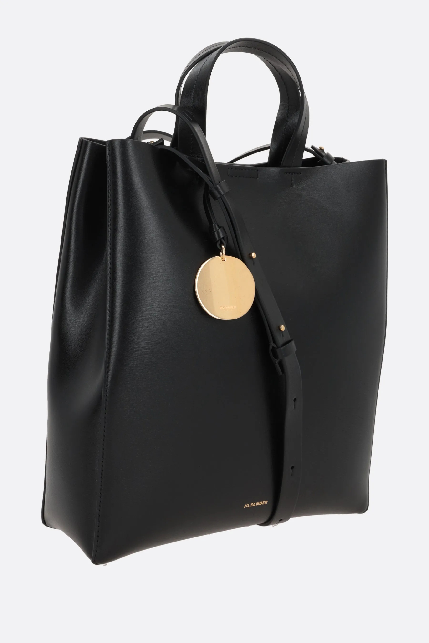 Bond small shiny leather tote bag