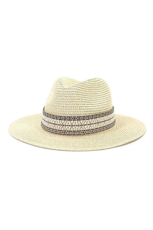 BRITISH STYLE SUNSHADE JAZZ STRAW HAT