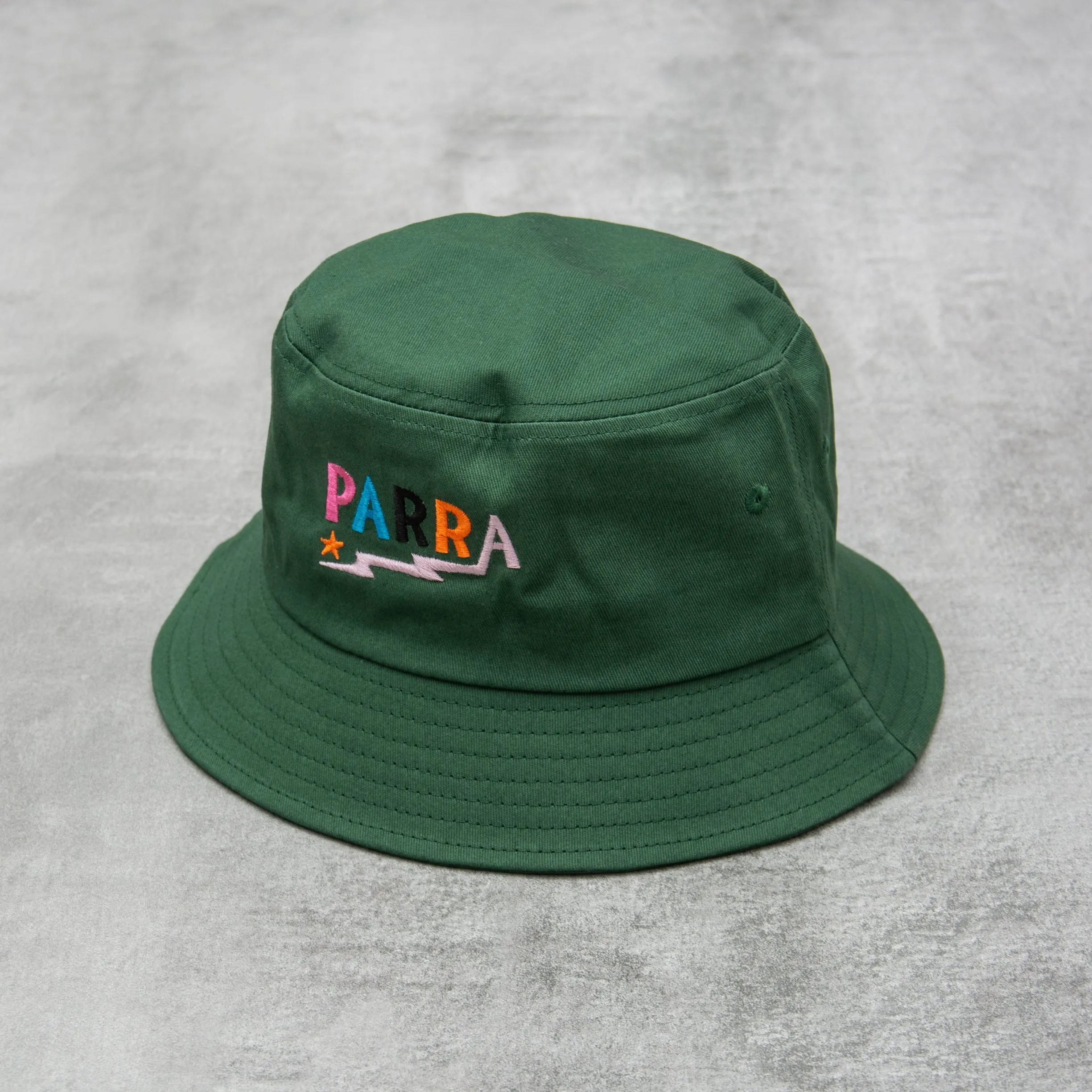 By Parra Lightning Logo Bucket Hat - Green