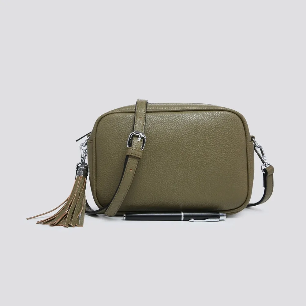 Camera Bag & Plain Strap - Khaki (Gold or Silver Metal)