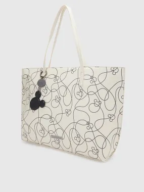 Caprese Disney Inspired Printed Mickey Mouse Collection Tote Large Handbag White