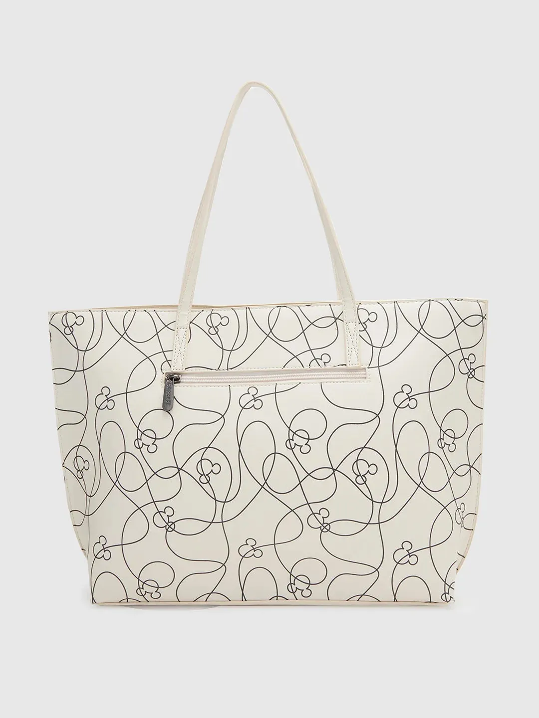 Caprese Disney Inspired Printed Mickey Mouse Collection Tote Large Handbag White