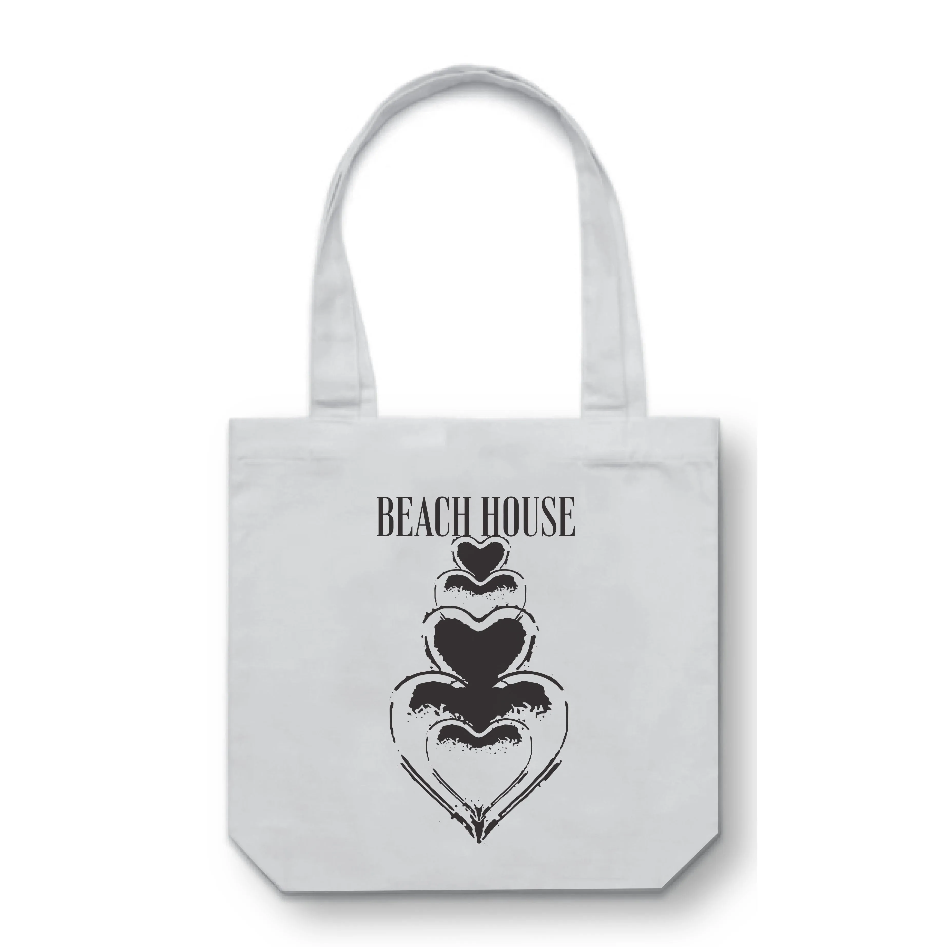 Cascading Hearts White Tote