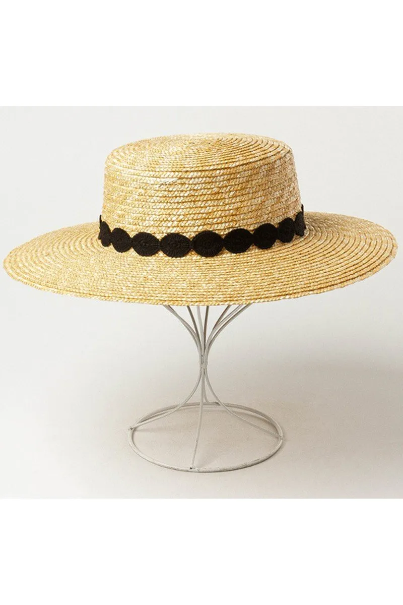 CASUAL FASHION LACE DECKED STRAW HAT