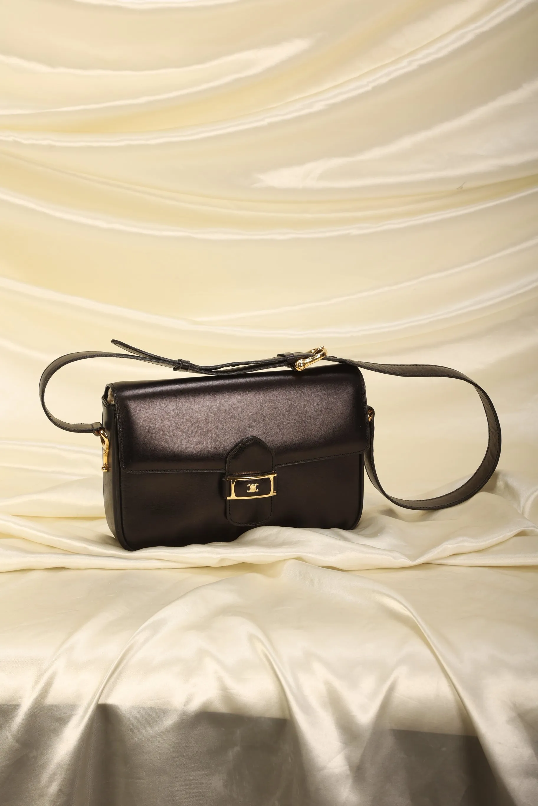 Celine Box Calf Triomphe Shoulder Bag