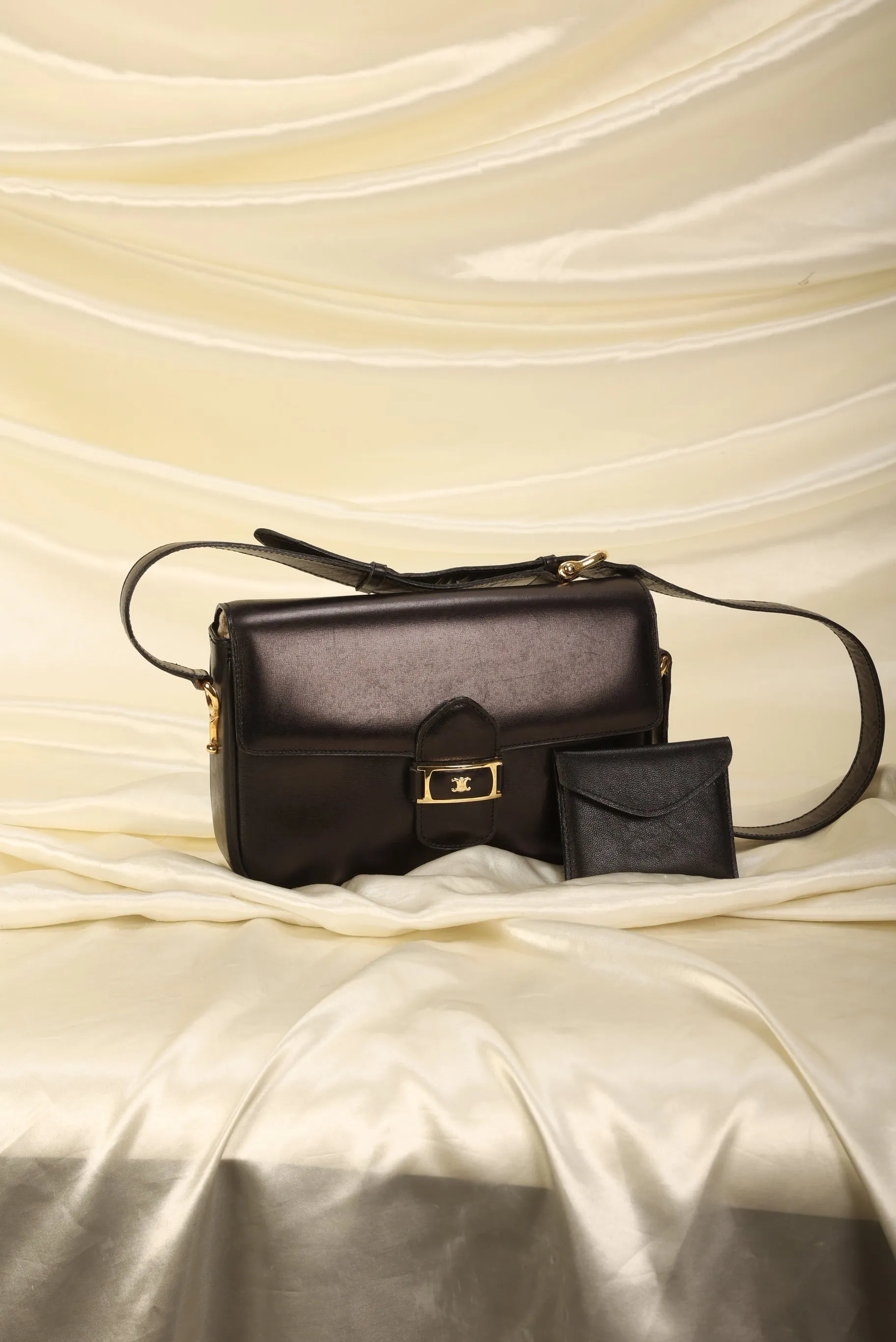 Celine Box Calf Triomphe Shoulder Bag