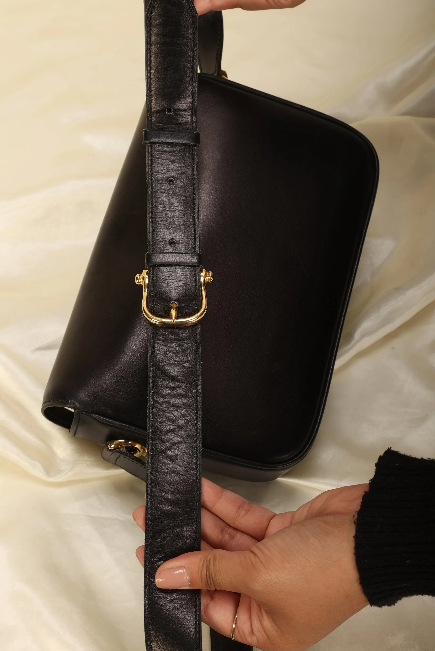 Celine Box Calf Triomphe Shoulder Bag