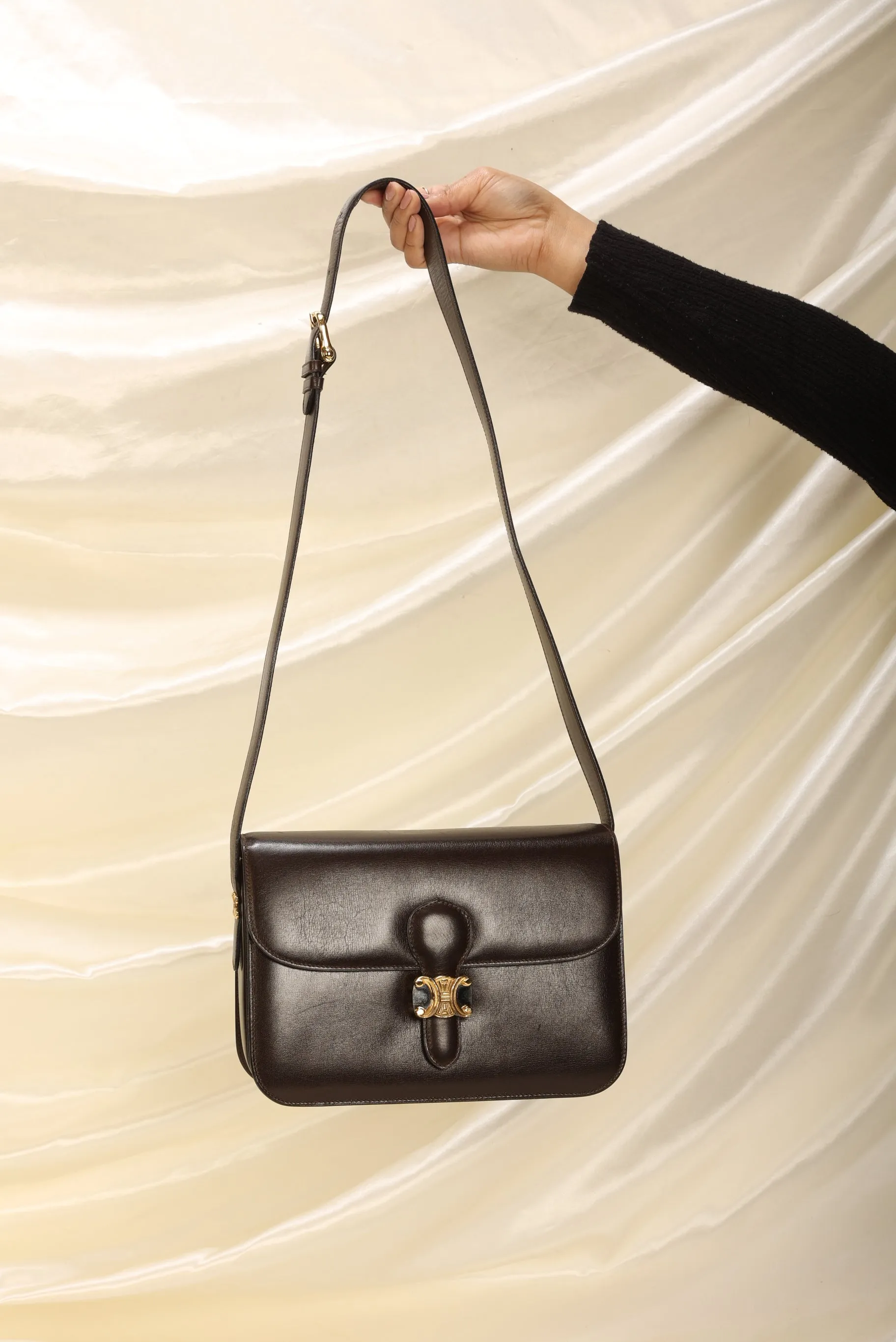 Celine Triomphe Boxcalf Shoulder Bag