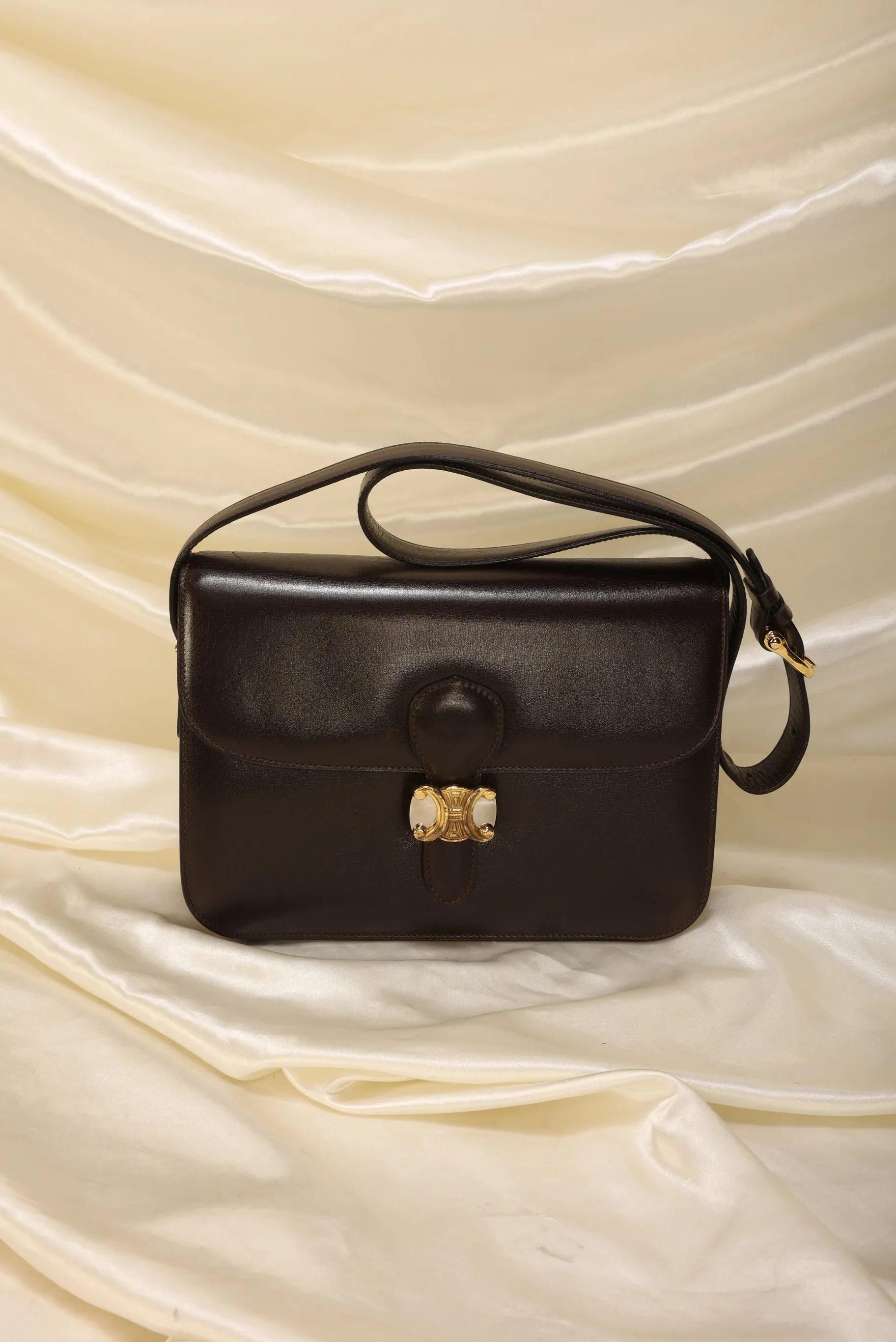 Celine Triomphe Boxcalf Shoulder Bag