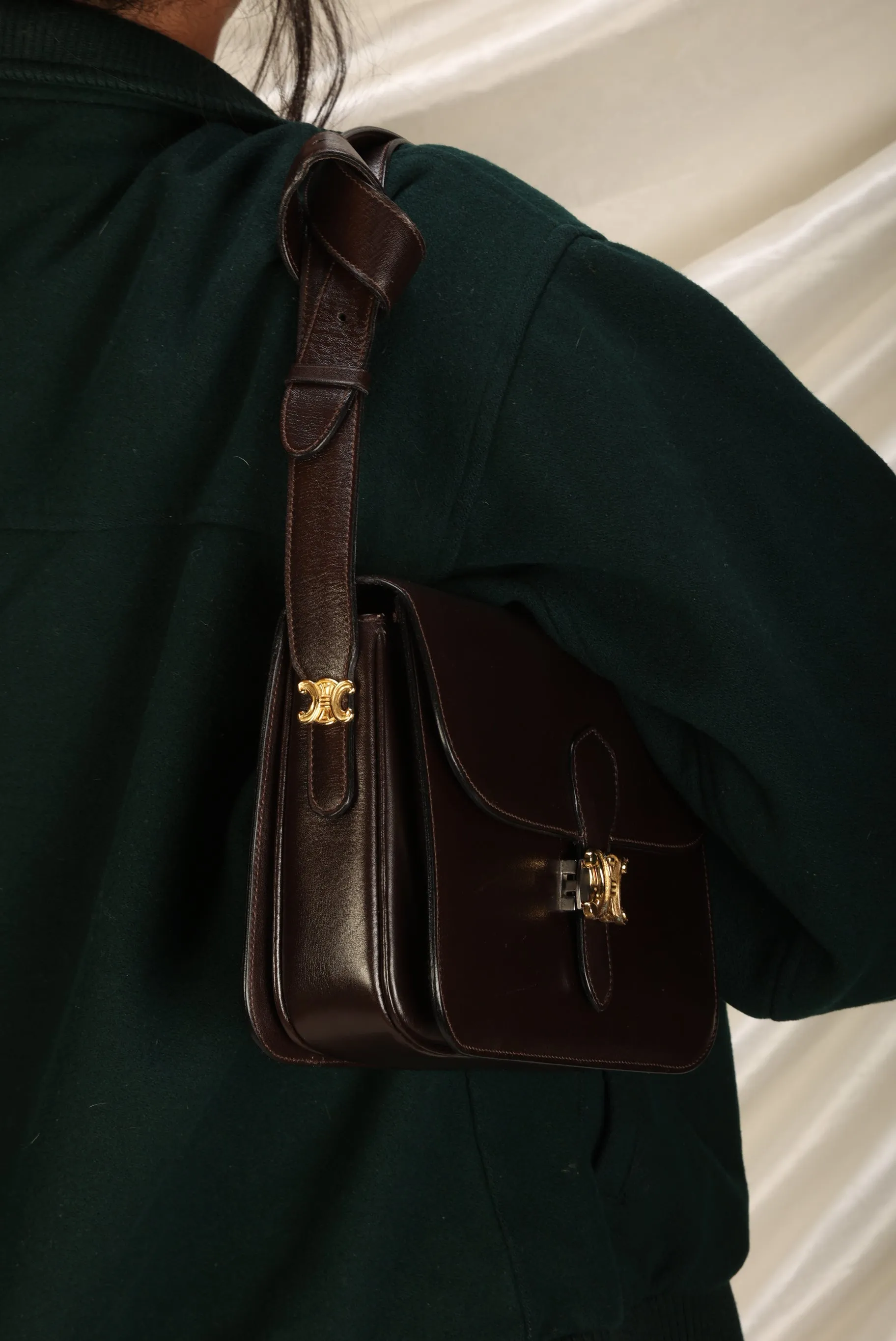 Celine Triomphe Boxcalf Shoulder Bag