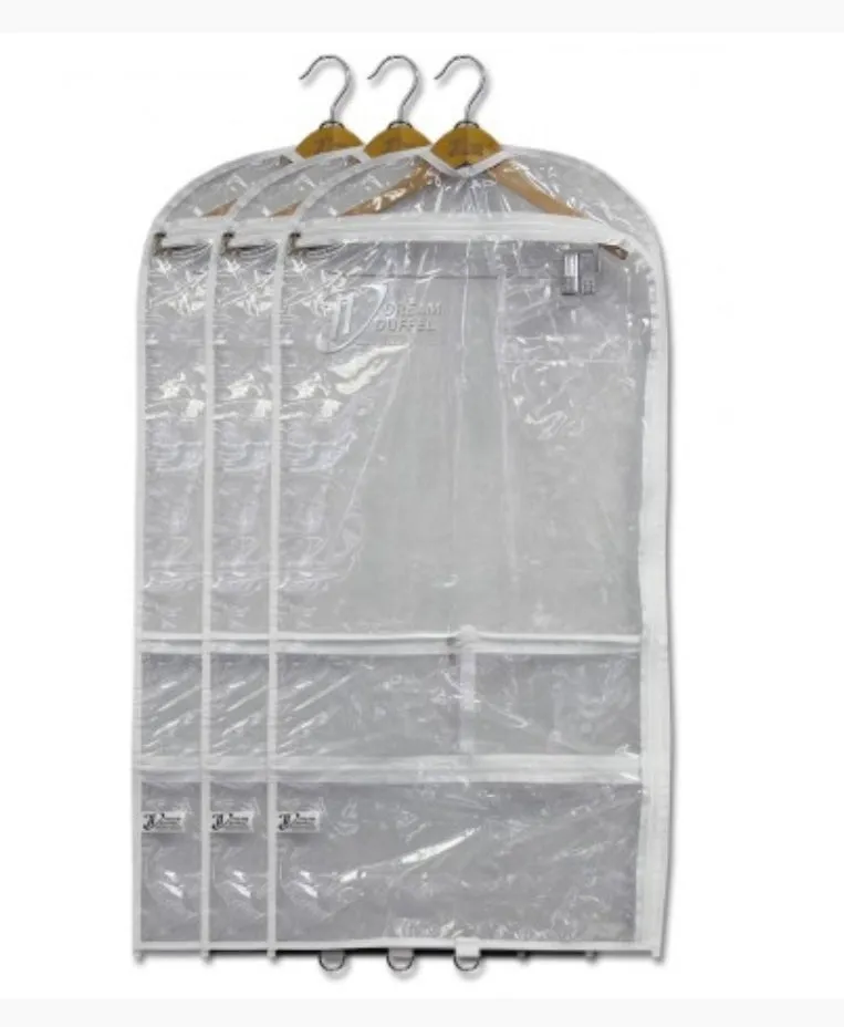 CLEAR GARMENT BAGS by Dream Duffel , Studio7 and P.W. Available.