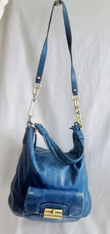 COACH 14783 KRISTEN Leather Hobo Handbag Satchel Tote Shoulder Bag BLUE COBALT