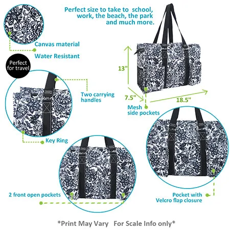 Damask Bliss NGIL Zippered Caddy Large Organizer Tote Bag