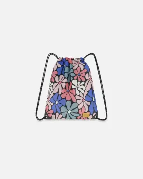 Drawstring Bag Printed Retro Flowers